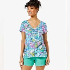NWT Lilly Pulitzer Etta V-neck Top. Size XL